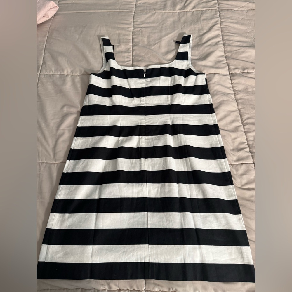Ann Taylor Black and White Striped Mini Dress